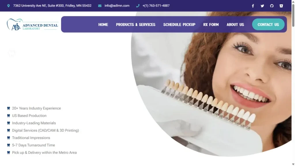 لقطة من موقع Adlmn — مشروع طبي من أعمال بيلسان