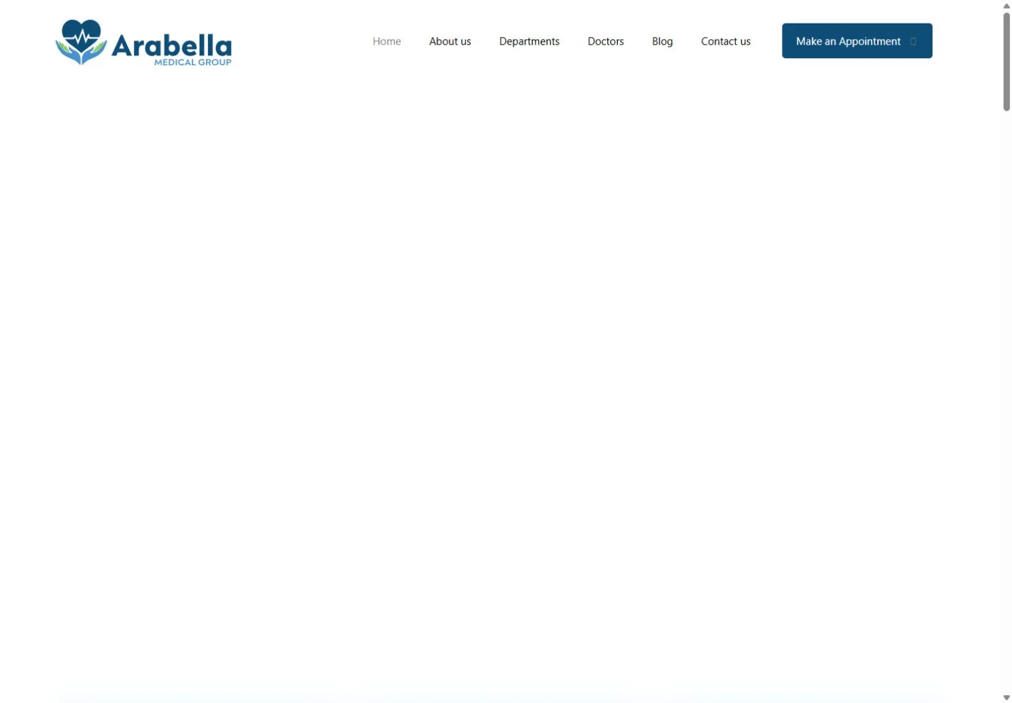 Gerçek web sitesi görüntüsü Arabella Medical Group Baylasan çalışması