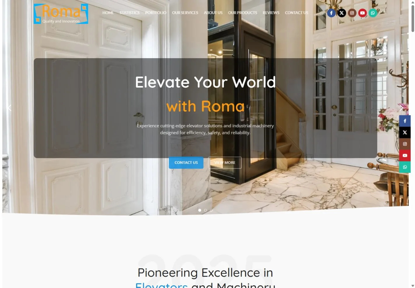 لقطة فعلية من موقع Roma Elevator من أعمال بيلسان
